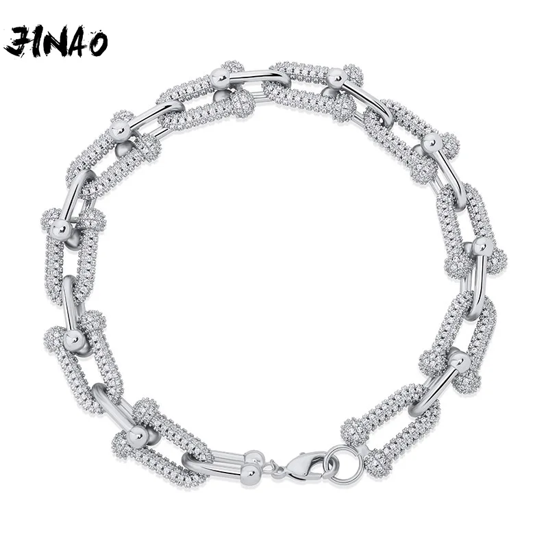 

JINAO NEW 12mm AAA+ CZ HIP HOP High Quality Personality Iced Out CZ Bracelet Men and Women Jewelry For Gift