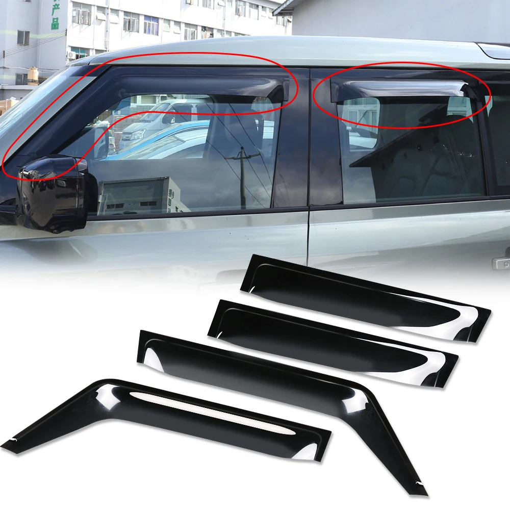 

Car Accessories Side Window Deflector Fit For Land Rover Defender 110 130 2020 Weather Shields Window Visors Sun Rain Guards