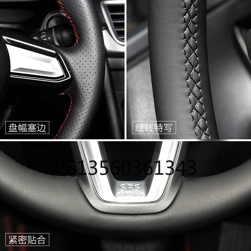 Suitable for Mazda 3/5/6 Atez Angsai cx-30 CX-5 CX-4 CX-7 leather hand stitched steering wheel cover carbon fiber handle cover