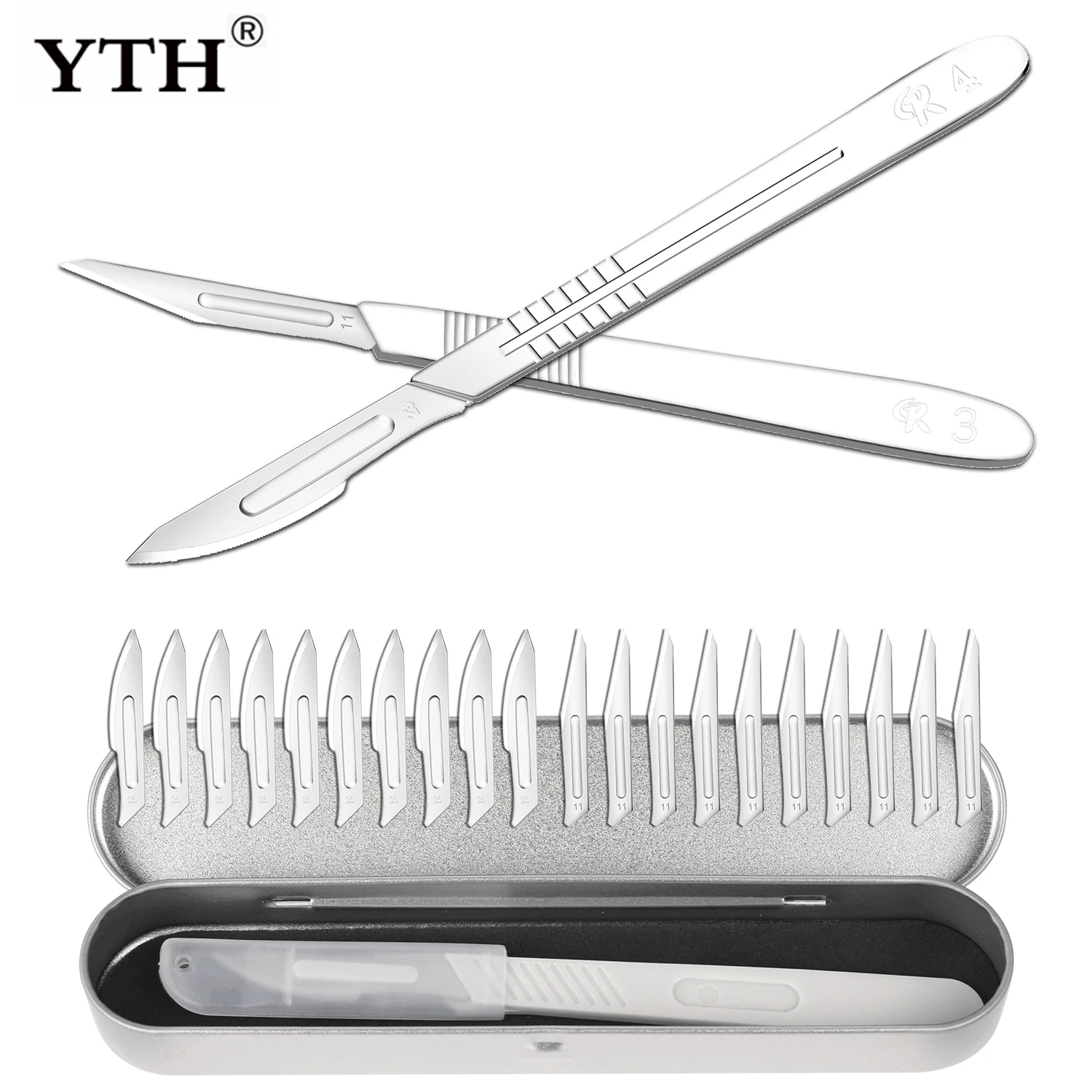 

YTH Carbon Steel Blades Surgical Scalpel Blades Replaceable Repair Phone Paper Cut Multifunction Sculpture Carving Knife Scalpel