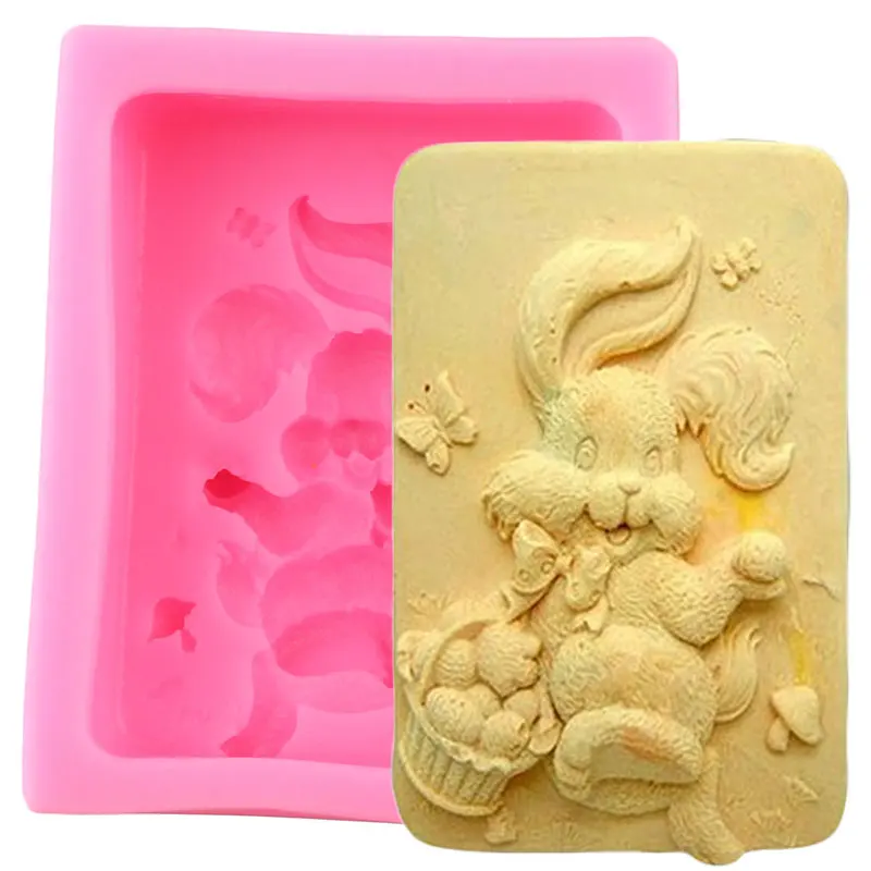 Rabbit Silicone Molds 3D Resin Clay Soap Mold Fondant Cake Decorating Tools Candy Chocolate Gumpaste Moulds