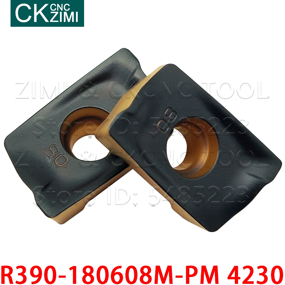 R390-180608M-PM 4230 R390 180608M PM 4230 كربيد إدراج طحن إدراج أداة قطع تحول أدوات CNC فهرسة أدوات للصلب