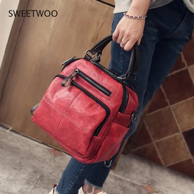 

New Arrived Women Real Split Suede Leather Shoulder Bag Casual Handbags Messenger Top-handle Bags Travel Back Packs