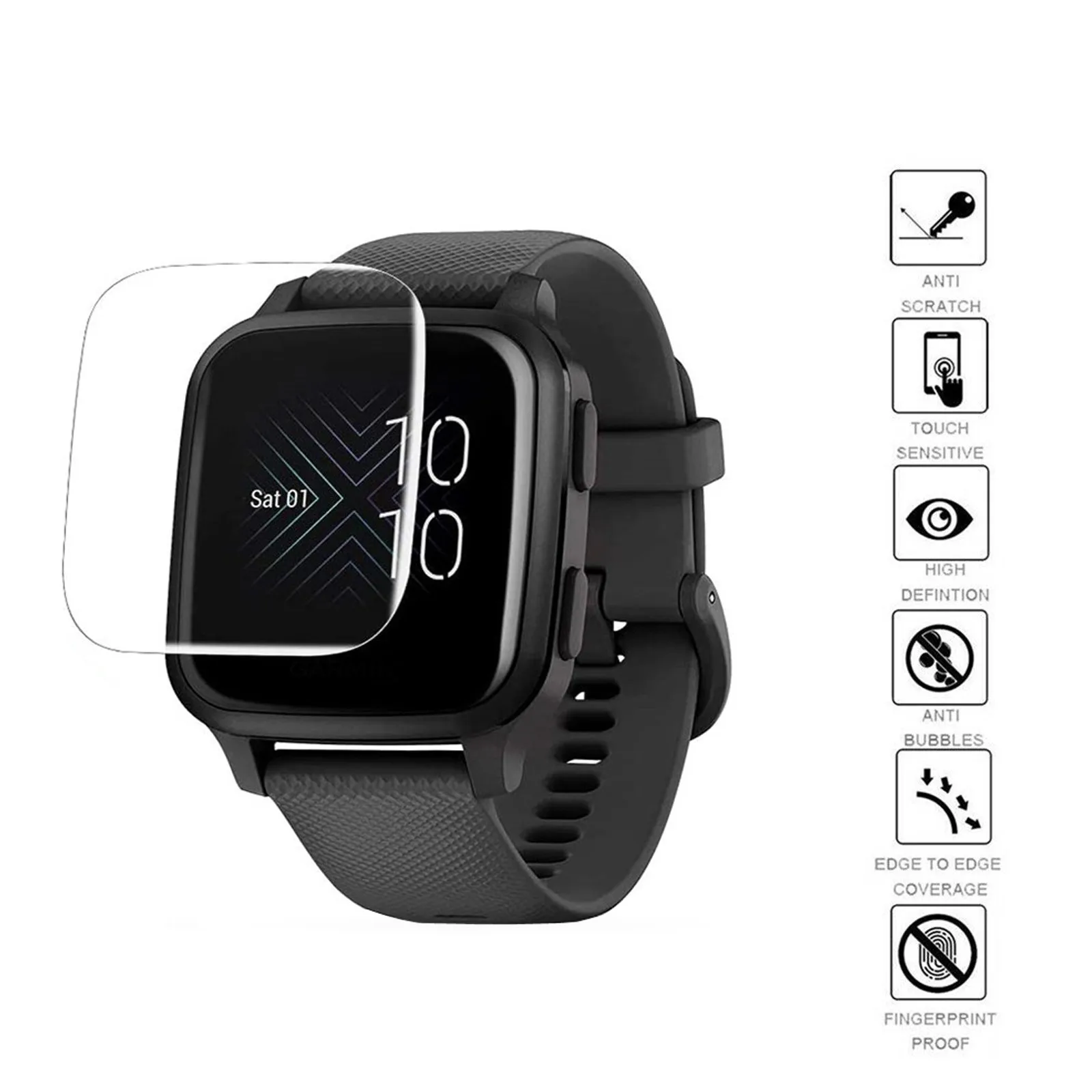 Screen Protector Film For Garmin Instinct Venu 2/2S/SQ Vivoactive 4/4S/3 Fenix 7/7s/7x/6/6s/6x/5/5s/5x Forerunner 945 55 745 245