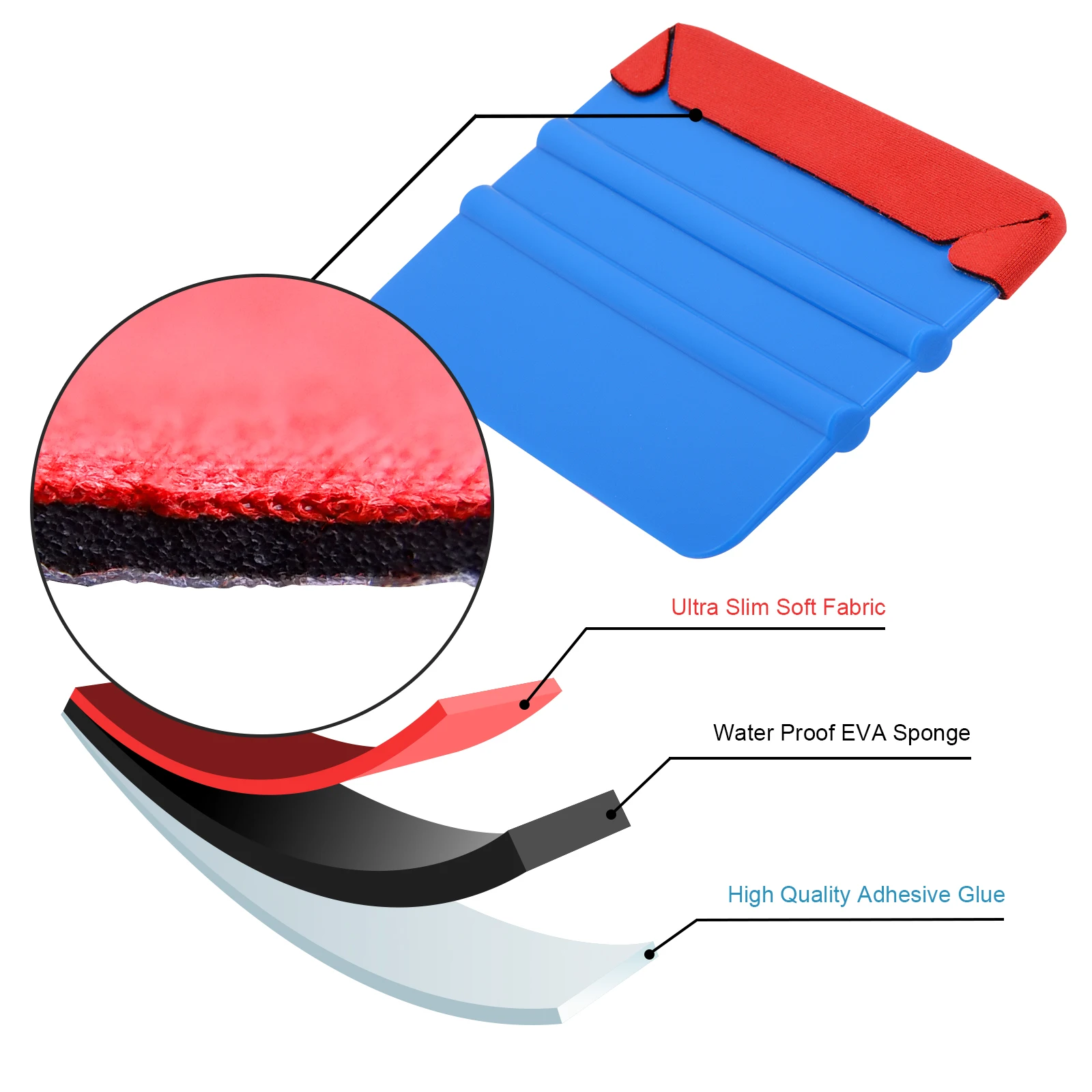 EHDIS 10Pcs Vinyl Film Car Wrapping Scraper Carbon Fiber Fabric Felt Squeegee Decal Sticker Installation Tool Window Tints Tool