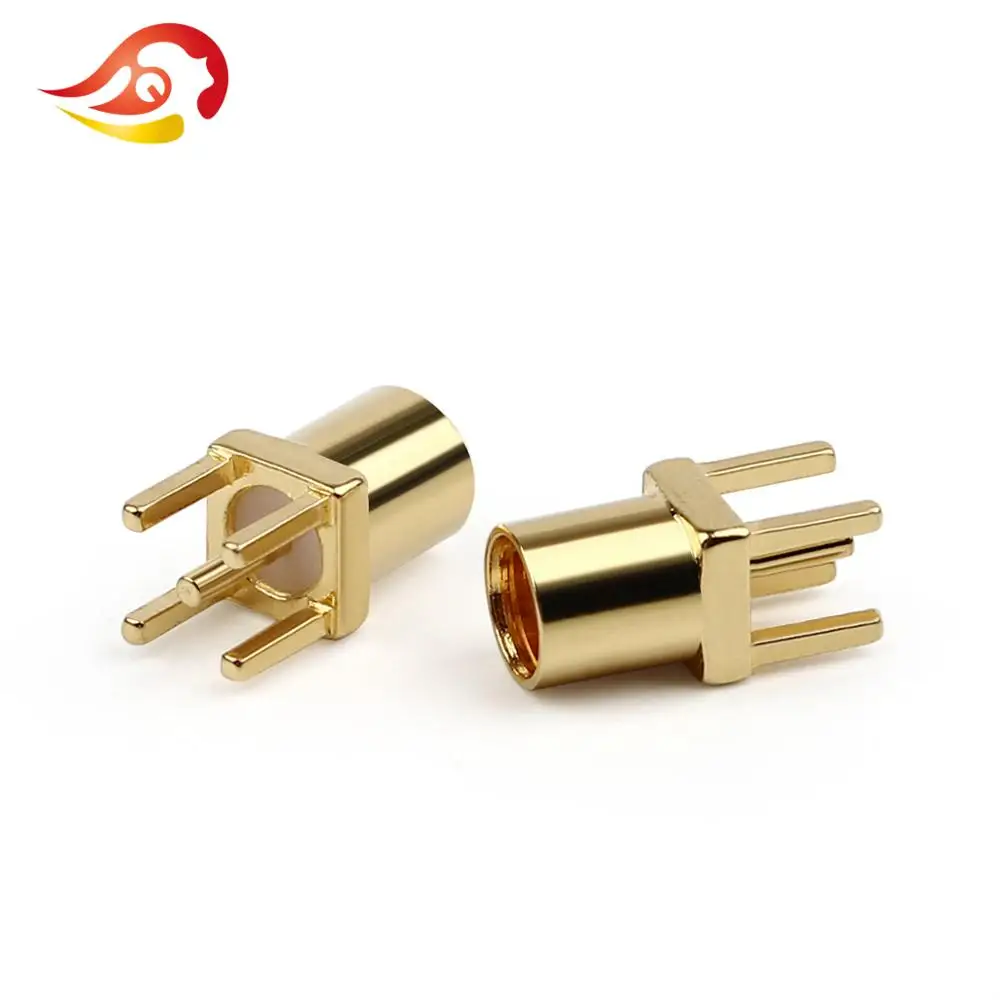 QYFANG MMCX Female Pin Audio Jack PCB Mount With Soldering Straight 24K Gold Plated Copper Wire Connector Metal Adapter