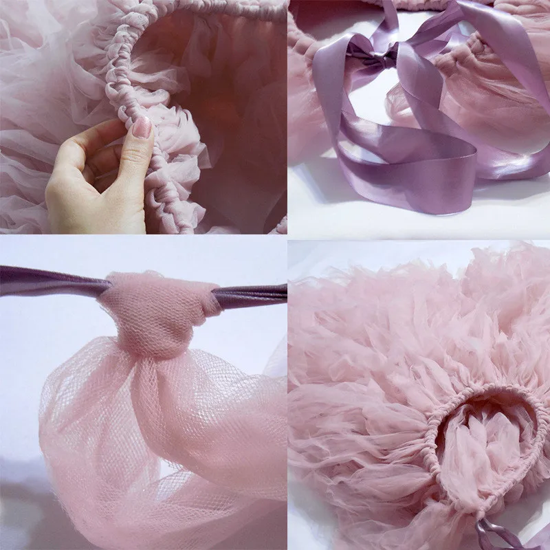 Handmade คลอดบุตร Tutu ความยาว Puffy Tulle กระโปรงผู้หญิงงานแต่งงานเครื่องแต่งกายคลอดบุตร Photoshoot หญิงกระโปรงยาว