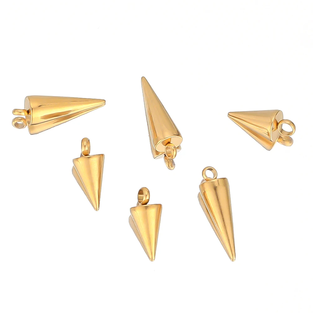 

10pcs Stainless Steel Circular Cone Classic Rhombus Charms for DIY Jewelry Making Necklace Bracelet Pendants Components