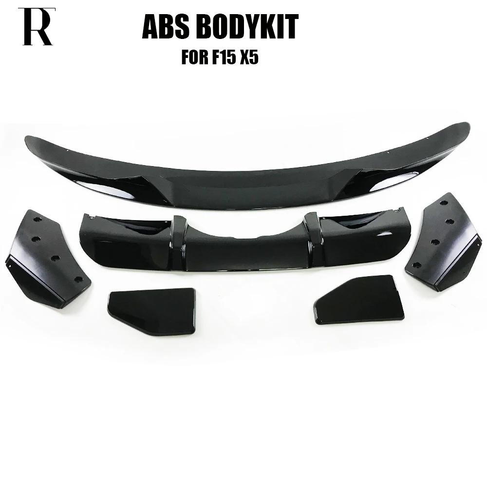 ABS Black Bodykit for BMW F15 X5 With M Package 14 - 18 Rear Diffuser & Rear Splitter & Front Lip