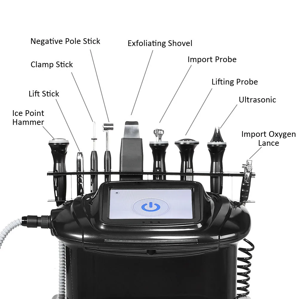 8 w 1 wielofunkcyjna skóra twarzy urządzenie do pielęgnacji ultradźwiękowy skruber ujędrnienie skóry zimny/gorący młotek O2 opryskiwacz skóra twarzy urządzenie do pielęgnacji