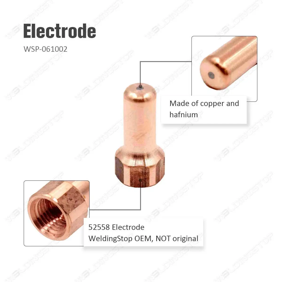 Plasmabrenner-Verbrauchselektrode 52558, für PT-80 IPT80 PT80 PTM80 Menge 10 – Detail 1