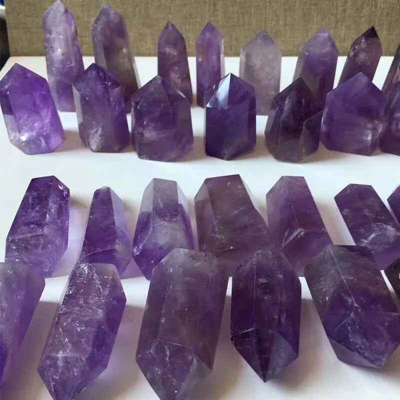 

4-6cm Natural Amethyst Purple Crystal Quartz Point Tower Column Healing Reiki Stone