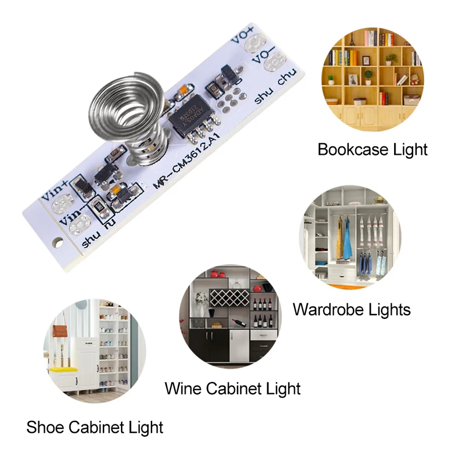 DC 12V Kapazitive Touch Sensor Schalter Spule Frühling Schalter LED Dimmer Control Schalter 9-24V 30W 3A für Smart Home LED-Licht Streifen