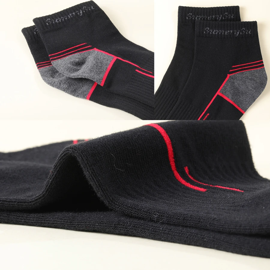 Chaussettes de sport de plein air décontractées pour hommes, coton, rayé, compression, longue, équipage, voyage, cadeau masculin, noir, rouge,