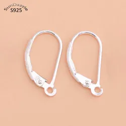 Genuine Real Solid 925 Sterling Silver Earring Hooks Franch Ear Wire Clip Settings Making Earrings Jewelry Findings Components