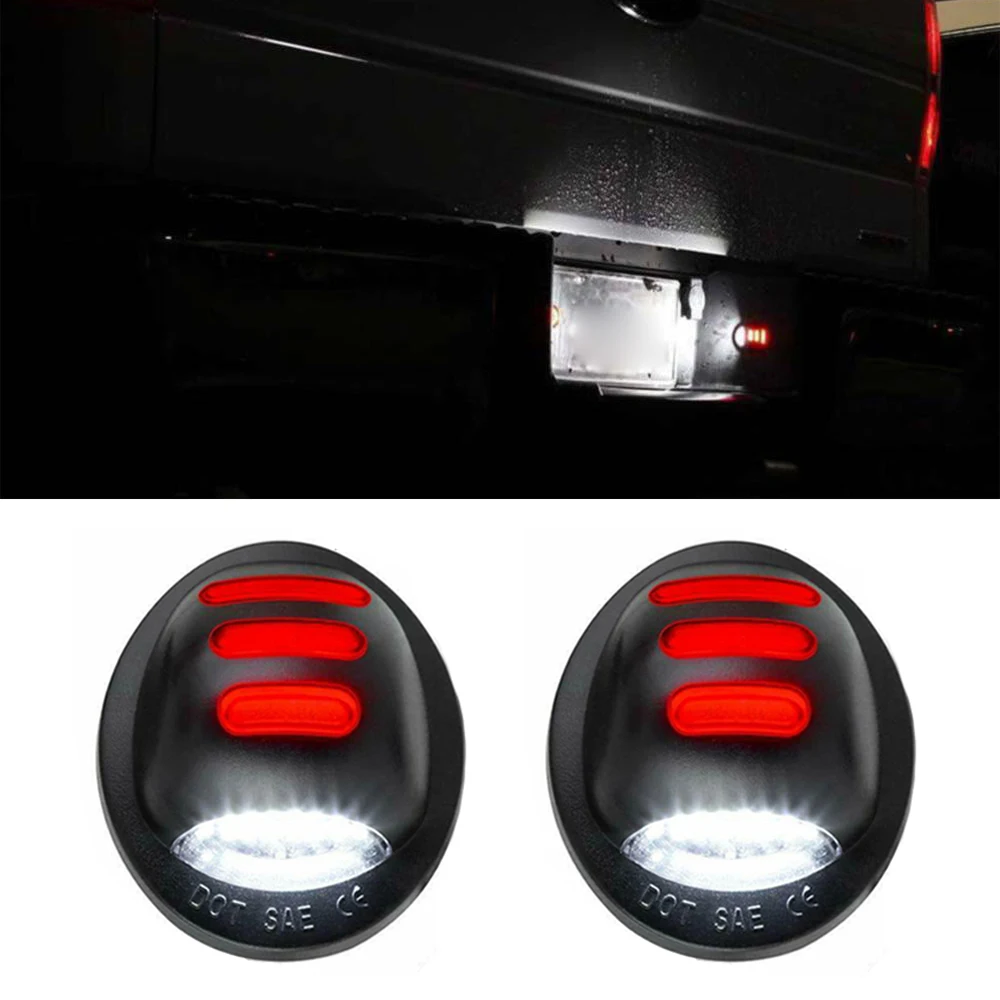 

2Pcs Red White Led License Plate Light Car Number Lamp Auto Tail Bulbs Replacement Ultra Bright For Lincoln Mark LT Accessories