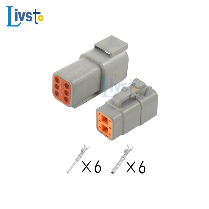 10 Set 4 Pin Way Deutsch DTM Waterproof Connector With Terminals Automotive Auto Connector DTM04-4P DTM06-4S