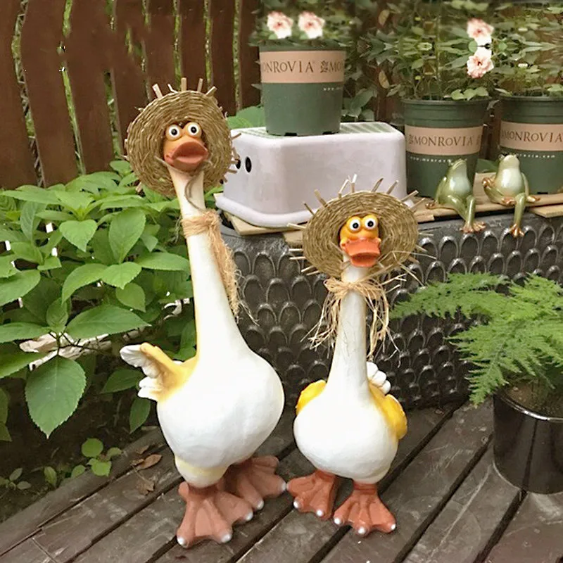 

Home Decor Garden Decoration Outdoor Courtyard Creative Sculpture Animal Resin Duck Statue Out Door Landscape Exterior Ornament