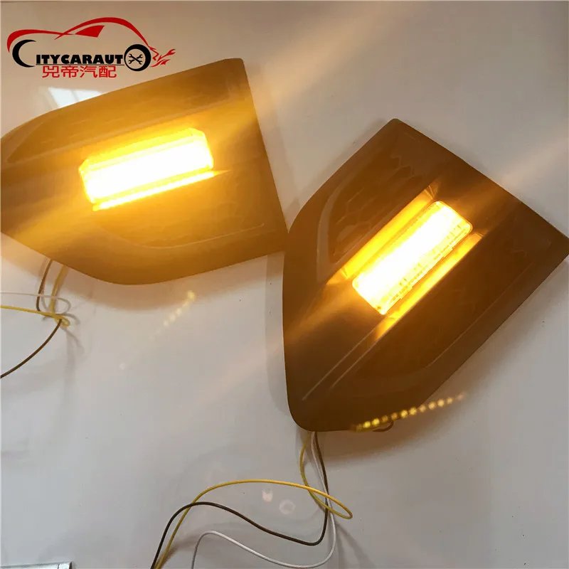 2pcs/set Car door cover LED Daytime Running Light day lights for FORD RANGER T7 T8 EVERST 2015-18 car door side lamp turn lights