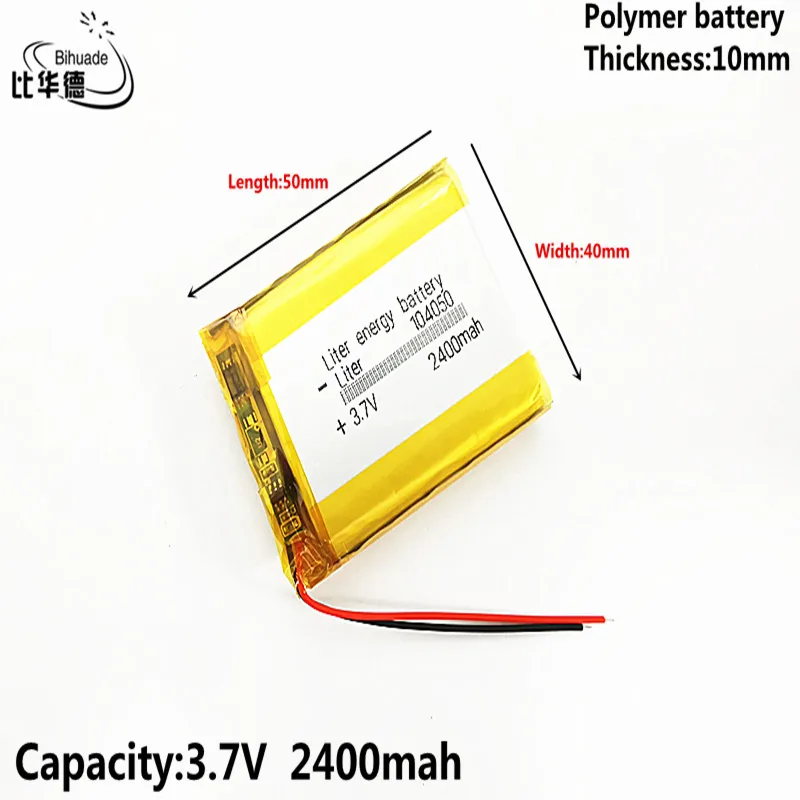 Bateria boa qulity 3.7v da bateria da energia do litro, íon do lítio do polímero 2400mah 104050/bateria do li-íon para o banco do pc da tabuleta, gps, mp3,mp4