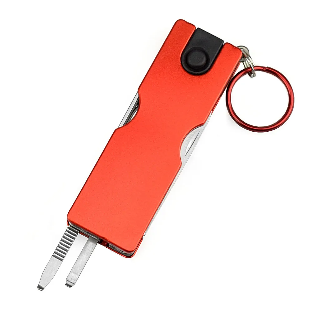 Multifunctionele Mini Mode Sleutelhanger Zwitserse Mes Led Verlichting Nagelknipper Earpick Schaar Pincet Pocket Handgereedschap Mes