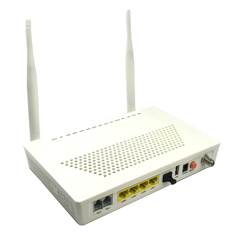 Fibra di modulazione regolatore di WIFI GPON/2.5G FTTO Cat Luce Regolatore Singolo 1000M Porta LAN 2TEL + 4EF + 1GPON + 1USB + CATV + 2.4GWIFI OLT