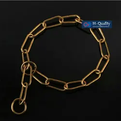 HQ BD01 Classic Show Quality Strong Solid Brass Dog Chain Leash Dog Collar Brass P Chain Special For Middle Giant Dogs