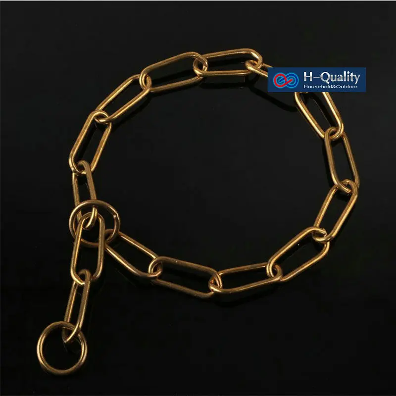 HQ BD01 Classic Show Quality Strong Solid Brass Dog Chain Leash Dog Collar Brass P Chain Special For Middle Giant Dogs