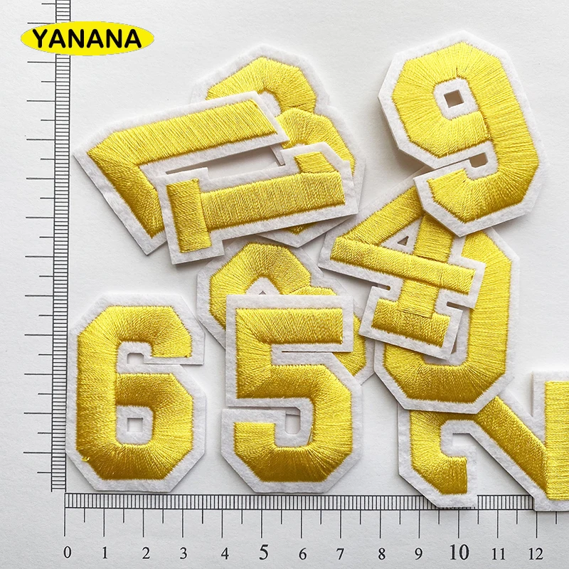 Number Embroidery Patches for T shirt Iron on Stripes Appliques Clothes Stickers Clothing Badges DIY clothing