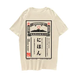 日本のレトロなヒップホップスタイルのTシャツ綿100%,半袖絵画Tシャツ,原宿Tシャツ2021