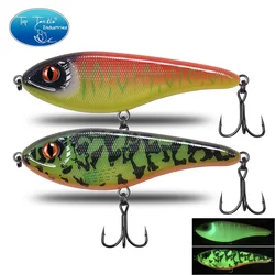 CF Luminoso Richiamo di Pesca Affondamento Lento Jerkbait 68mm/78mm/90mm/105mm Musky Pike Slider Bass