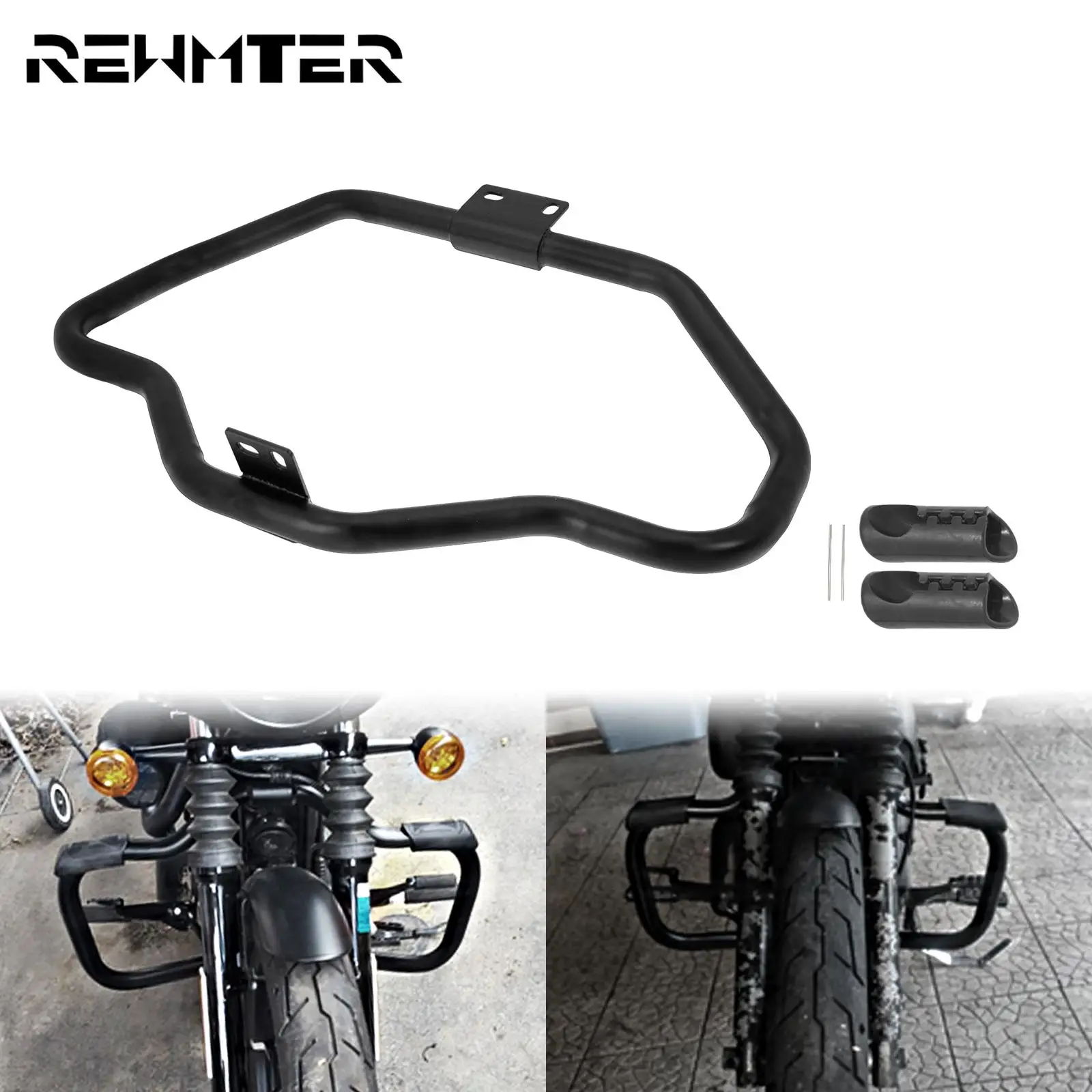 Motocykl autostrady pasek awaryjny przednia osłona silnika czarny dla Harley Sportster XL 1200 883 48 72 żelaza Roadster SuperLow czterdzieści osiem