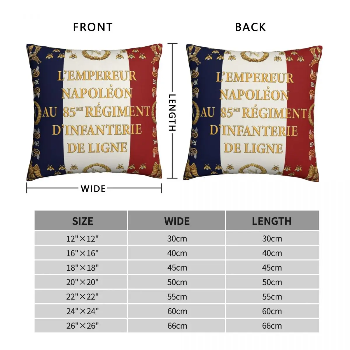 Napoleonic French 85th Regimental Flag Pillowcase Pattern Decorative Throw Pillow Case for Room Cushion Cover 18