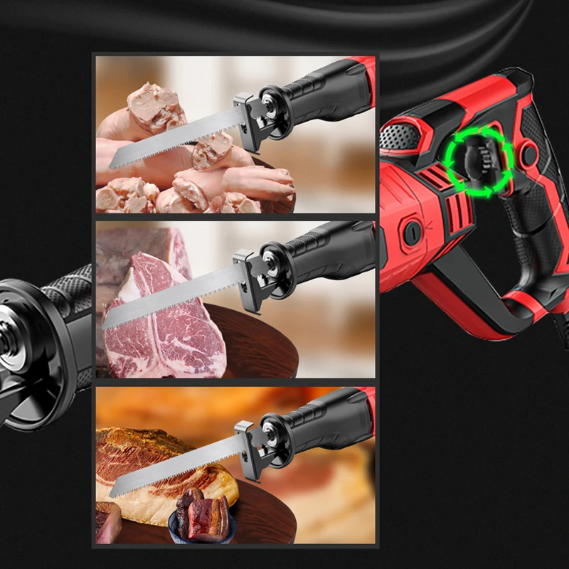 Household Small Hand-Held Bone Cutter Ribs Frozen Meat Cutting Machine 220V Electric Bone Sawing Machine Chain Saw Cutting Tool