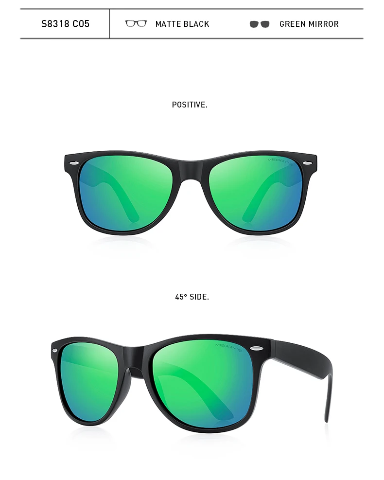 MERRYS DESIGN Men Polarized Sunglasses For Women Classic Retro Rivet Sunglasses For Driving Fishing Outdoor Shades S8318