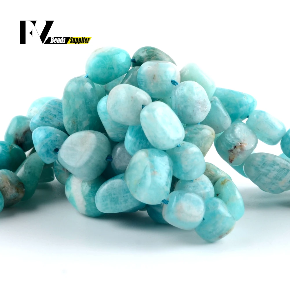 Natural Irregular Amazonite Stone Loose Beads 8-10mm Gravel Spacer Beads For Jewelry Making DIY Bracelets Necklace Accessory 15\