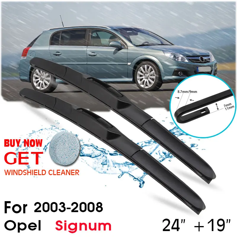 

Car Wiper Blade Front Window Windshield Rubber Silicon Refill Wipers For Opel Omega B 2003-2008 LHD/RHD 24"+19" Car Accessories