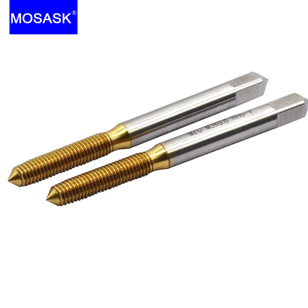 MOSASK 1pc M2 M4 M8 M16 M10 M12 CNC JIS PO CNC JIS Extrusion Straight Spiral Flute Groove Through Blind HSS Machine Screw Taps