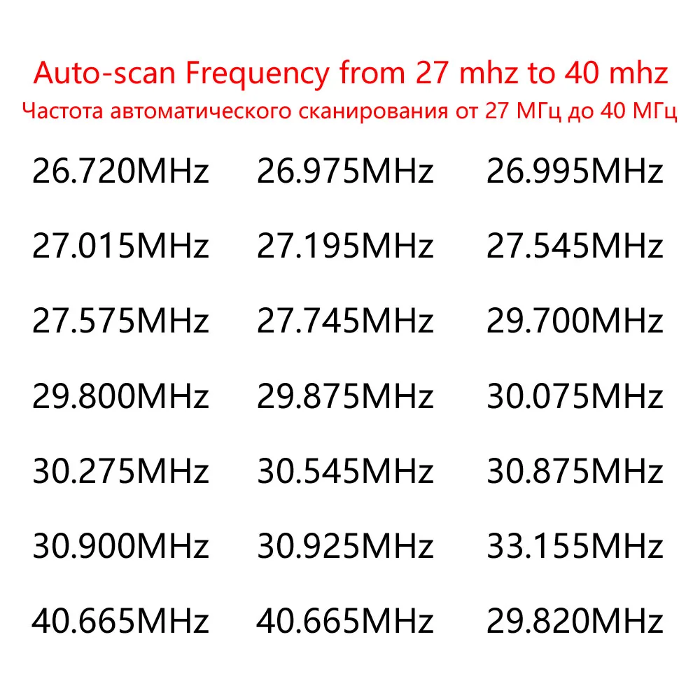 27mhz~40mhz Cloning 26.995MHz Multi-frequency Automatic Identification Garage Door Remote Control RF Universal 26.995 MHz