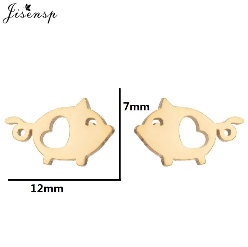 Korea Cute Small Pig Earrings Female Brincos Boho Piglet Heart Stud Earring for Baby Girls Pet Lovers Stainless Steel Jewelry