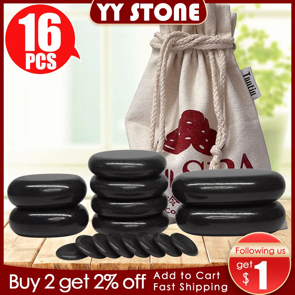 Tontin big size Hot Stone Massage Set Relieve Stress Back Pain Health Care Acupressure Lava Basalt Stones for Healthcare