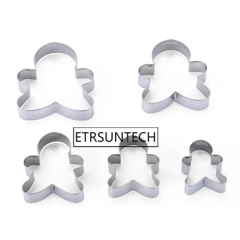 50sets Reusable Biscuit Mold Stainless Steel Cookie Cutter Dessert Kitchen Decorating Gingerbread Man Baking Tools