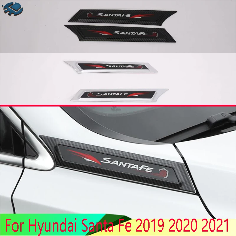 For Hyundai Santa Fe 2019 2020 2021 ABS Chrome Air Flow Vent Fender Trim Badge Sticker