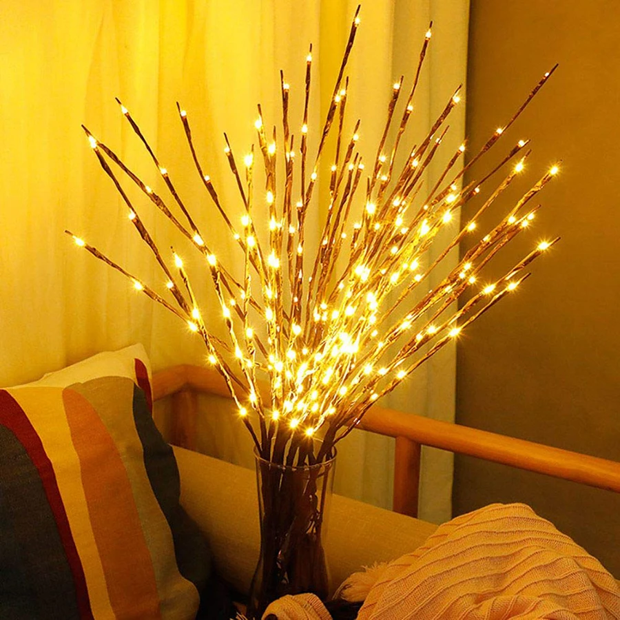 Warm White LED Christmas Decorations Simulation Tree Branch Lights String for Vase Filler Home Wedding Party New Year\'s Decor