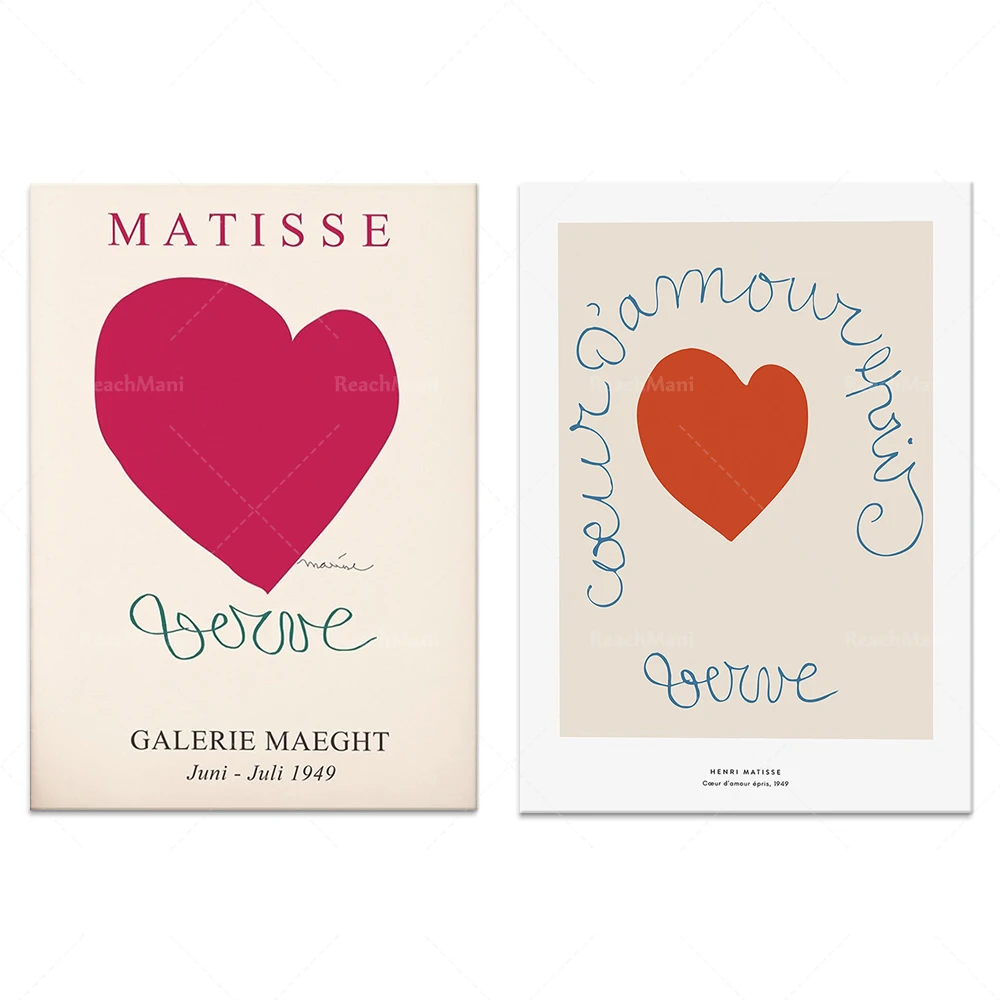 

HENRI MATISSE | Matisse vintage Heart Print | Architecture intérieure moderne du milieu du | Coeur de l’amour | Art vintage impr