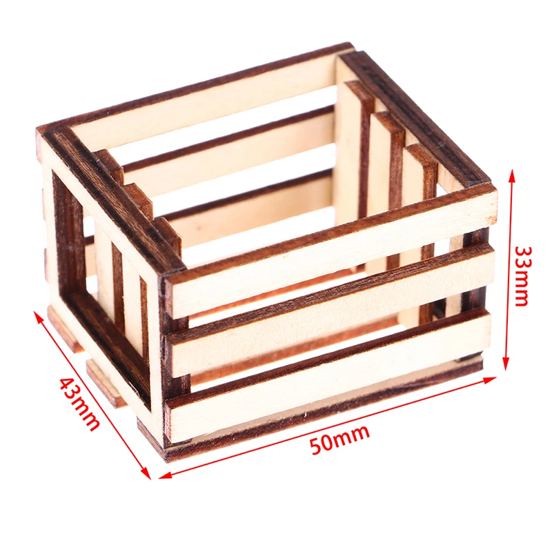 1:12 Creative Dollhouse Miniature Wooden Frame Storage Basket Organizer Box Home Decor Collection Arrangement Eco Home