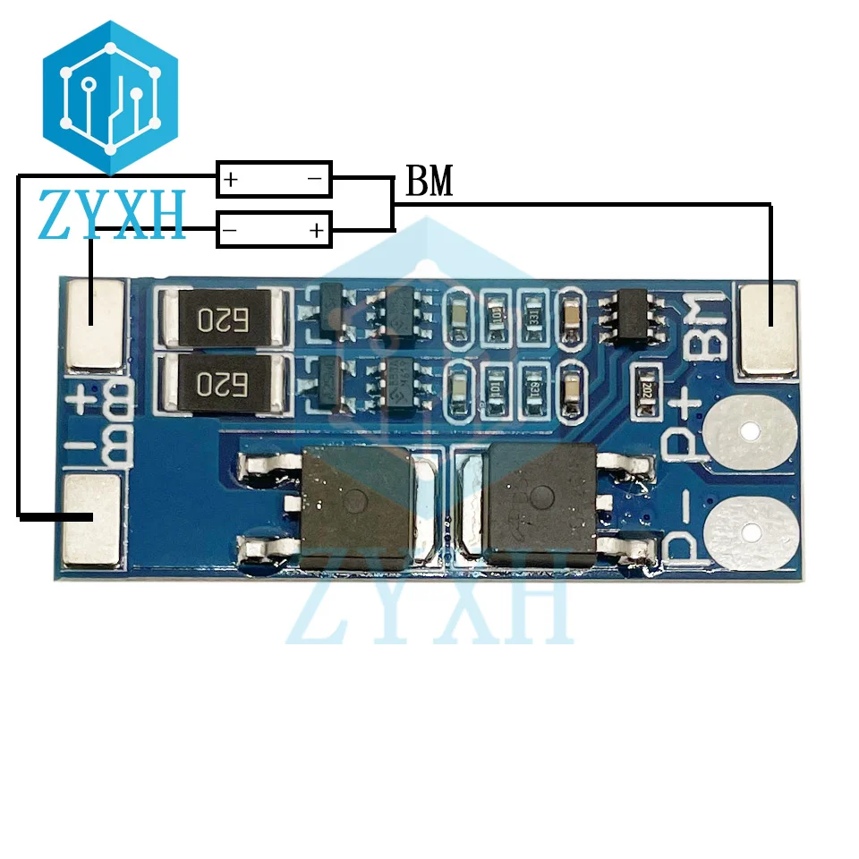 BMS 2S 8A 7.4V 8.4V 18650 bateria litowa płyta ładowania korektor bilans wersja zabezpieczenie przed zwarciem na zasilanie słoneczne