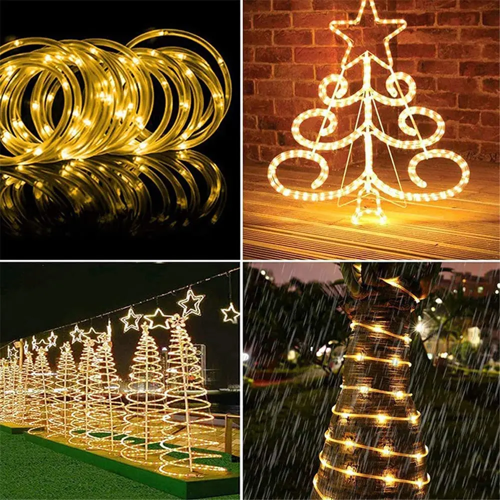 Imagem -03 - Decorações de Natal de Guirlanda de Rua para Casa 2025 Festoon Led Tube Rope String Light Plug-operated 10 20 30 40m Ano Novo 2025 para Natalvalentimcasamentofestacasajardim Decor