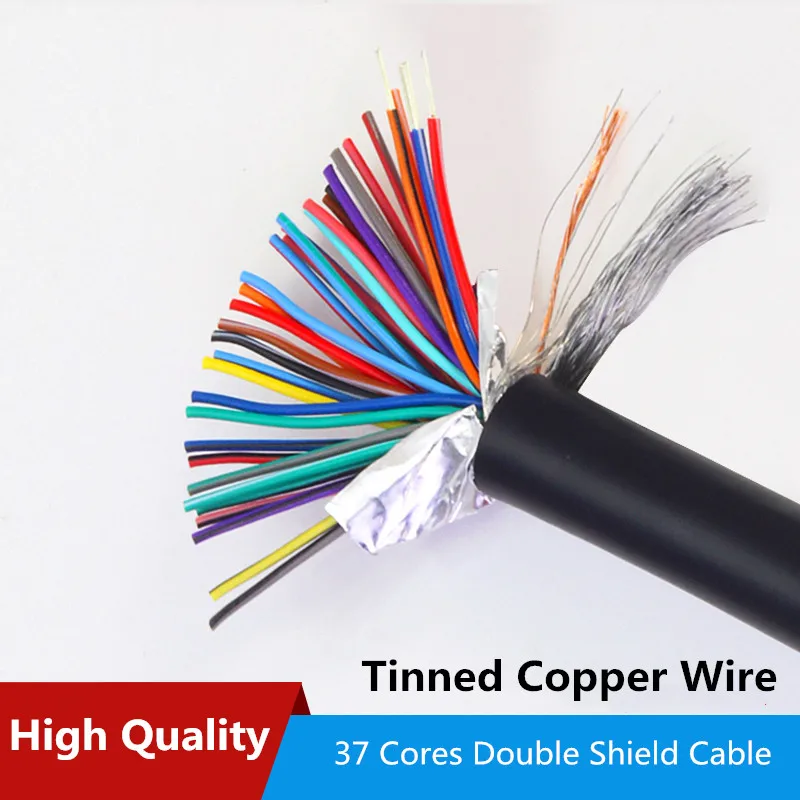 1 Meter Pure Copper 37 Core Shielded Data Line DB37 Connection Wire Signal Cable Line 37 Core Needle Connecting Cable