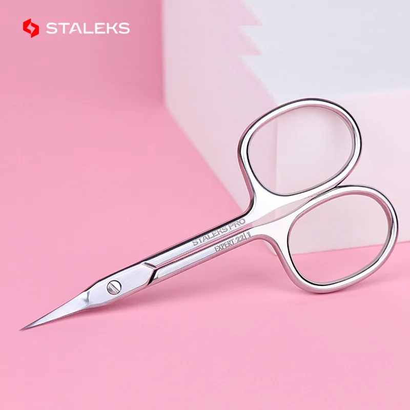 1pc STALEKS Expert 22-1 Stainless Steel Nail Scissors Elbow Eyebrow Scissors Exfoliating scissors Trim Nose Hair Makeup Tool